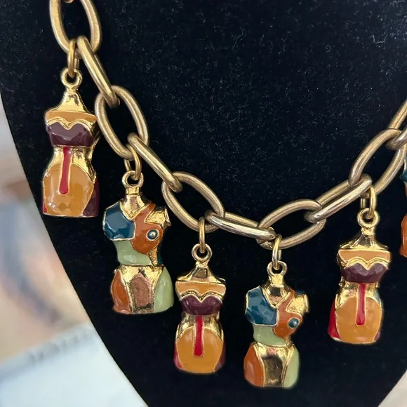 Rare Vintage Jean Paul Gaultier Statement “Corsets” Charm Necklace - Picture 7 of 12